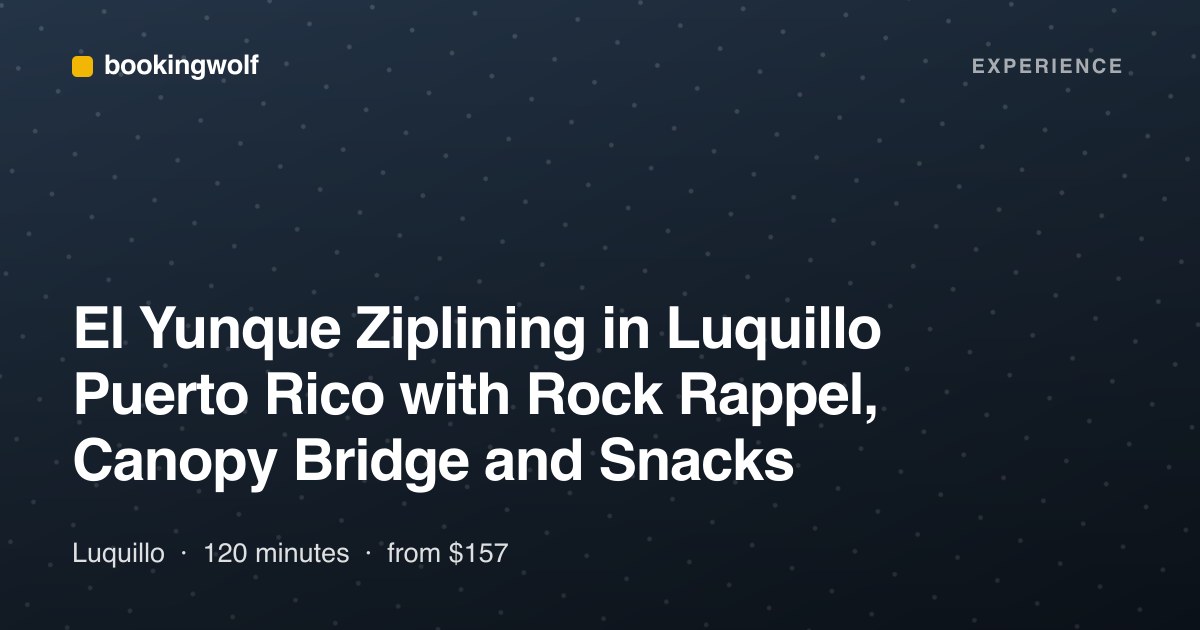 El Yunque Ziplining in Luquillo Puerto Rico with Rock Rappel, Canopy Bridge and Snacks