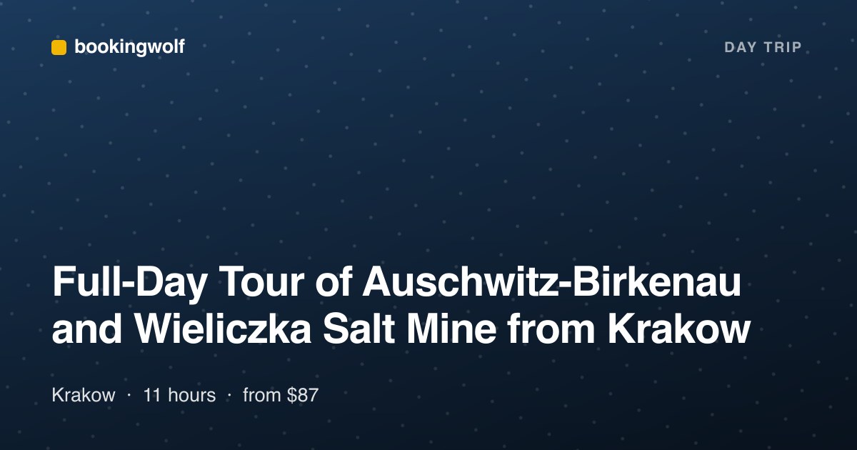 Full-Day Tour of Auschwitz-Birkenau and Wieliczka Salt Mine from Krakow