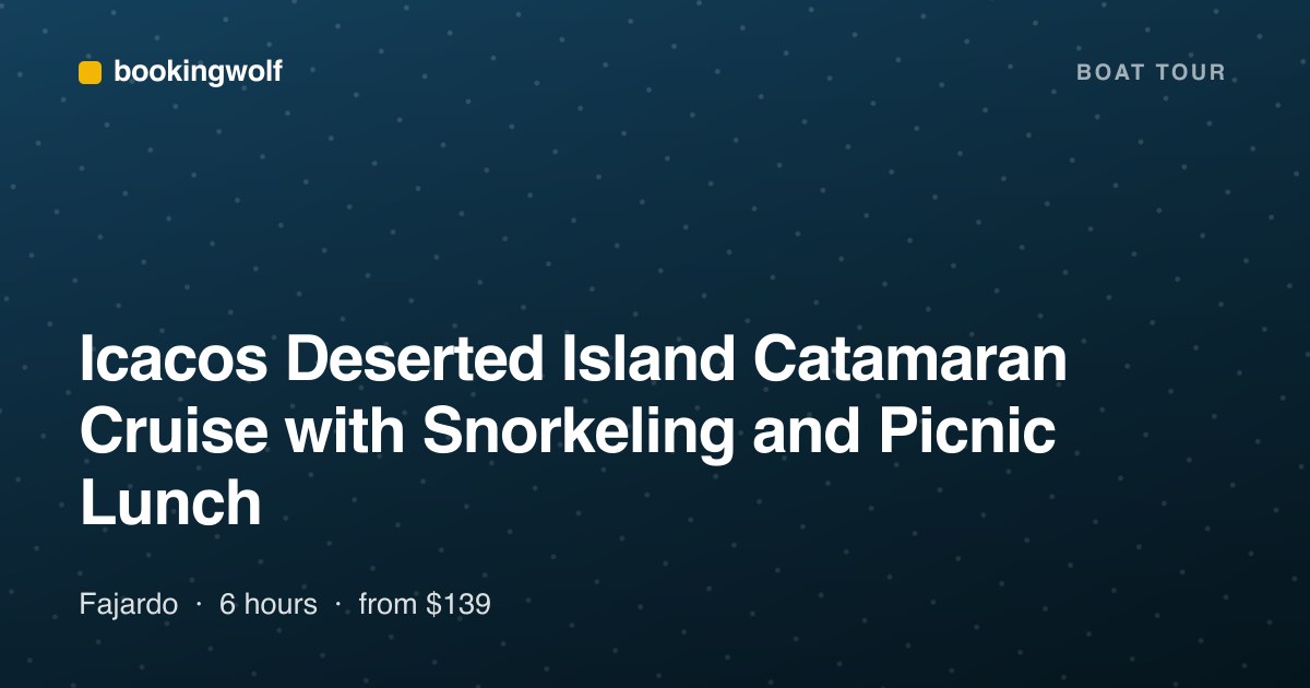 Icacos Deserted Island Catamaran Cruise with Snorkeling and Picnic Lunch
