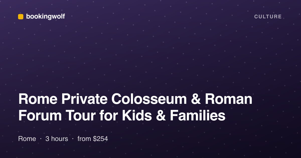 Rome Private Colosseum & Roman Forum Tour for Kids & Families