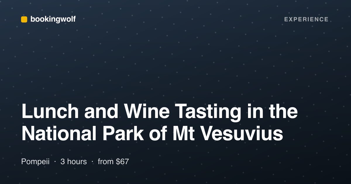 Lunch and Wine Tasting in the National Park of Mt Vesuvius