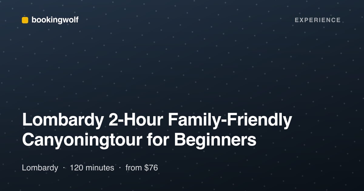 Lombardy 2-Hour Family-Friendly Canyoningtour for Beginners