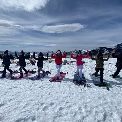 Snowshoe and Snowga (snow yoga) in Park City's Winter Wonderland