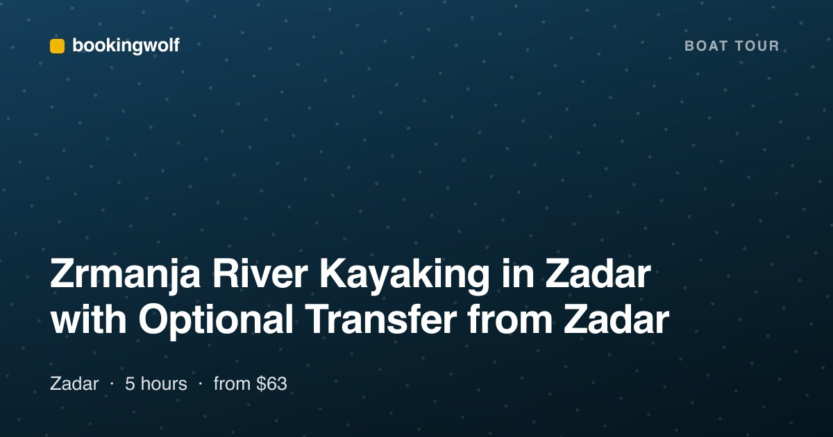 Zrmanja River Kayaking in Zadar with Optional Transfer from Zadar