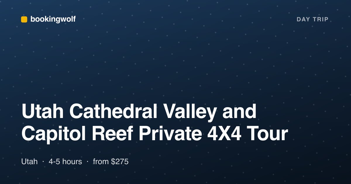 Utah Cathedral Valley and Capitol Reef Private 4X4 Tour