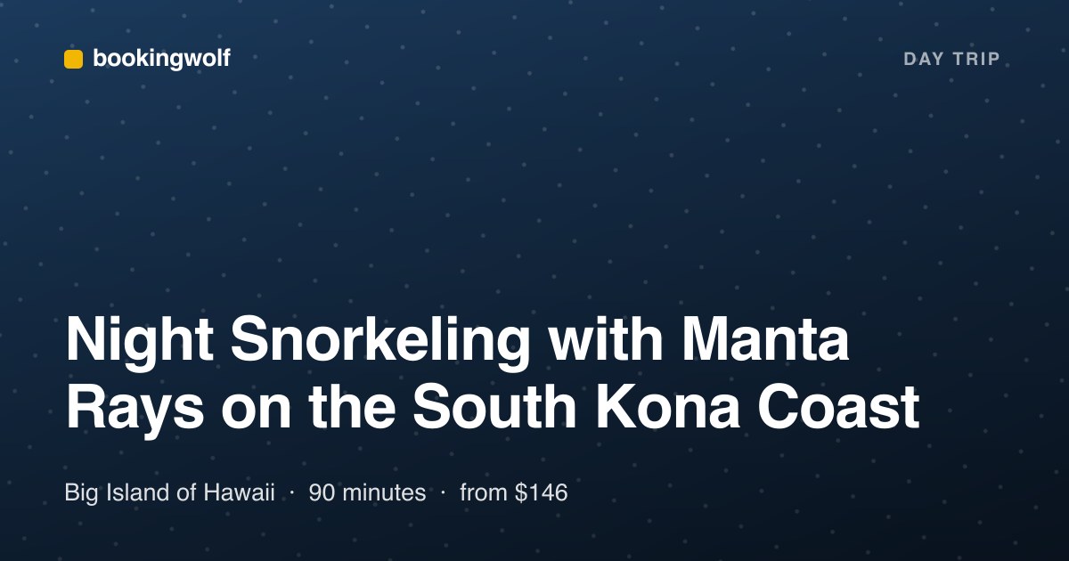 Night Snorkeling with Manta Rays on the South Kona Coast