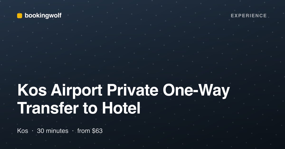 Kos Airport Private One-Way Transfer to Hotel