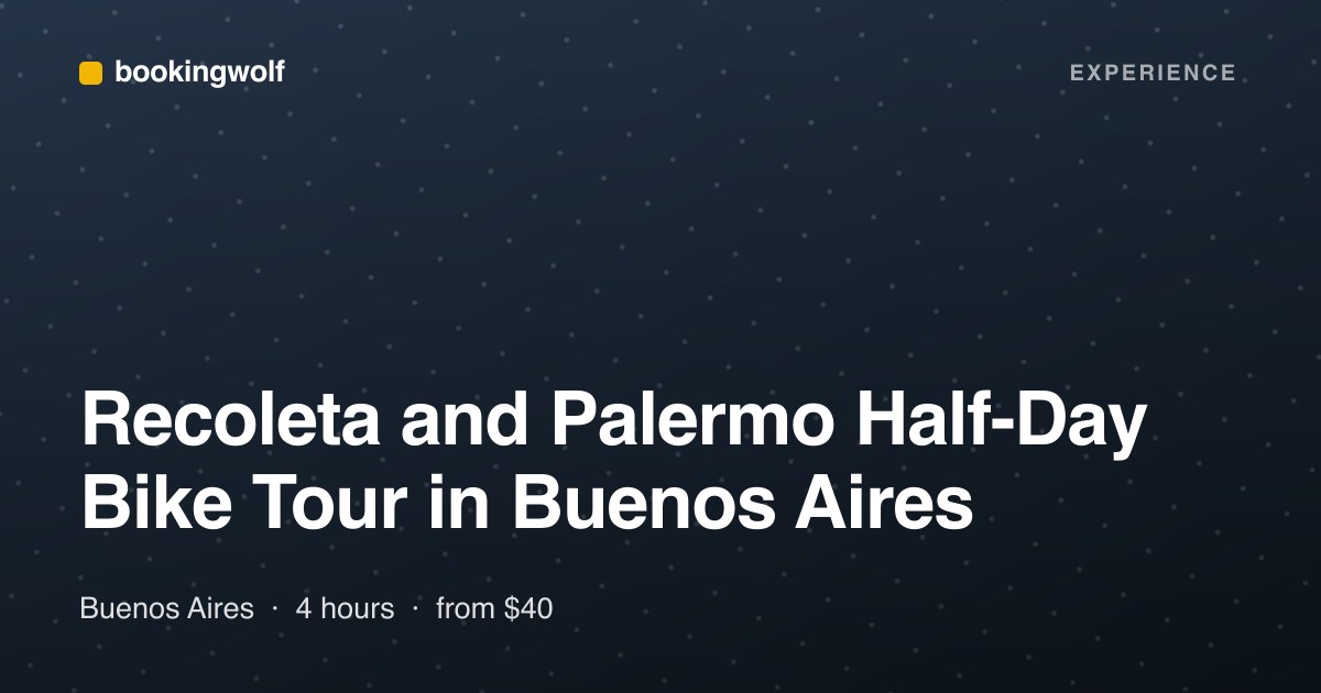 Recoleta and Palermo Half-Day Bike Tour in Buenos Aires