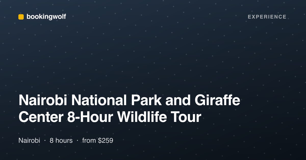 Nairobi National Park and Giraffe Center 8-Hour Wildlife Tour