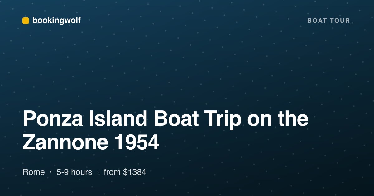 Ponza Island Boat Trip on the Zannone 1954