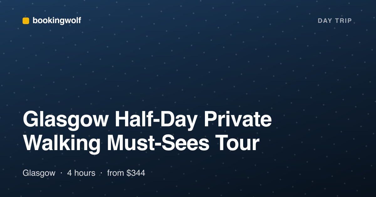 Glasgow Half-Day Private Walking Must-Sees Tour