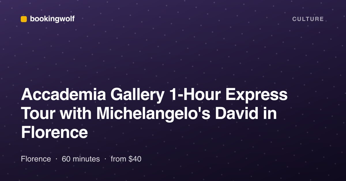 Accademia Gallery 1-Hour Express Tour with Michelangelo's David in Florence