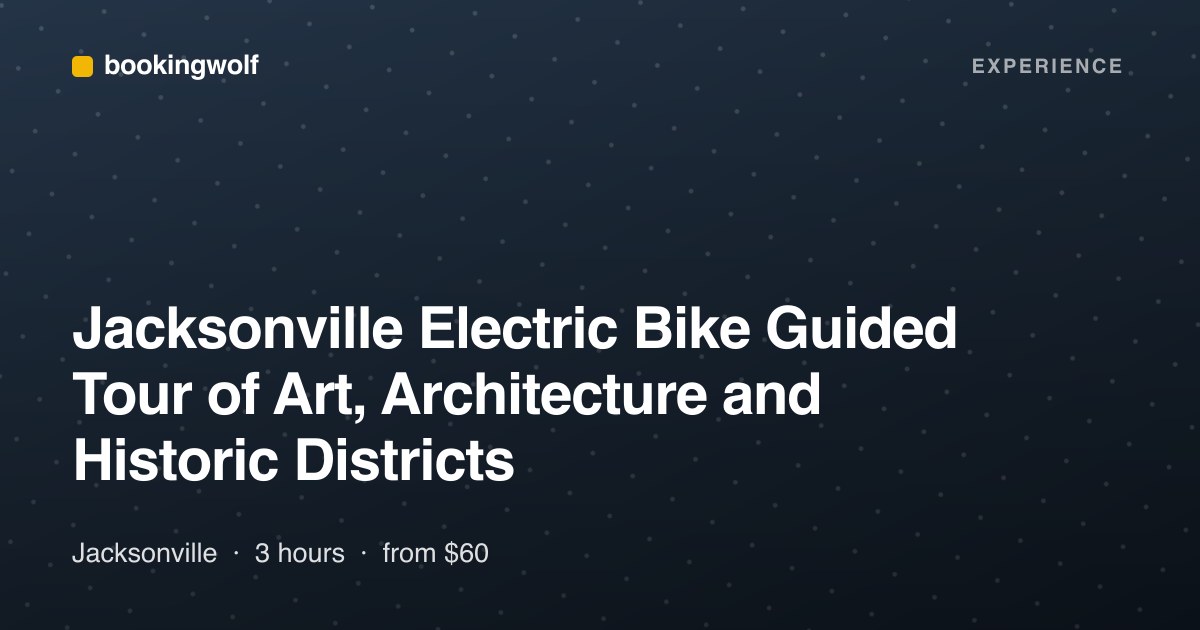Jacksonville Electric Bike Guided Tour of Art, Architecture and Historic Districts