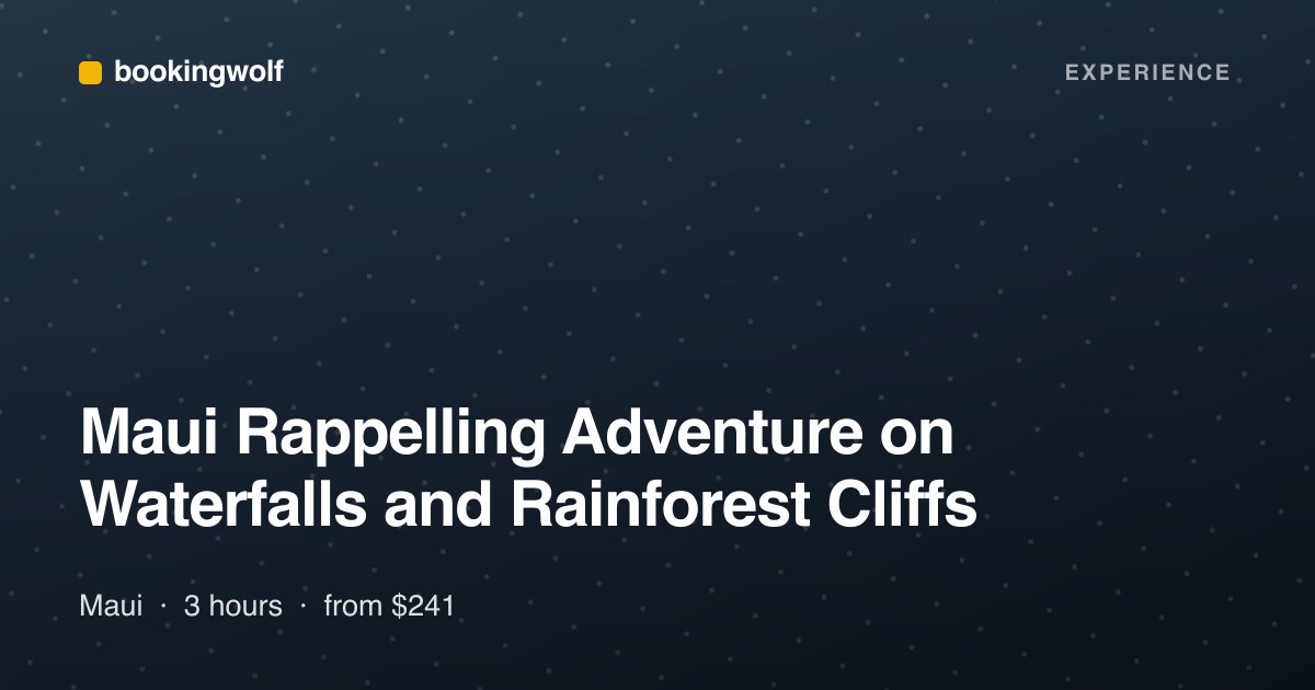 Maui Rappelling Adventure on Waterfalls and Rainforest Cliffs