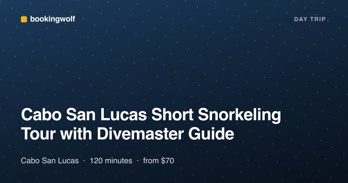 Cabo San Lucas Short Snorkeling Tour with Divemaster Guide