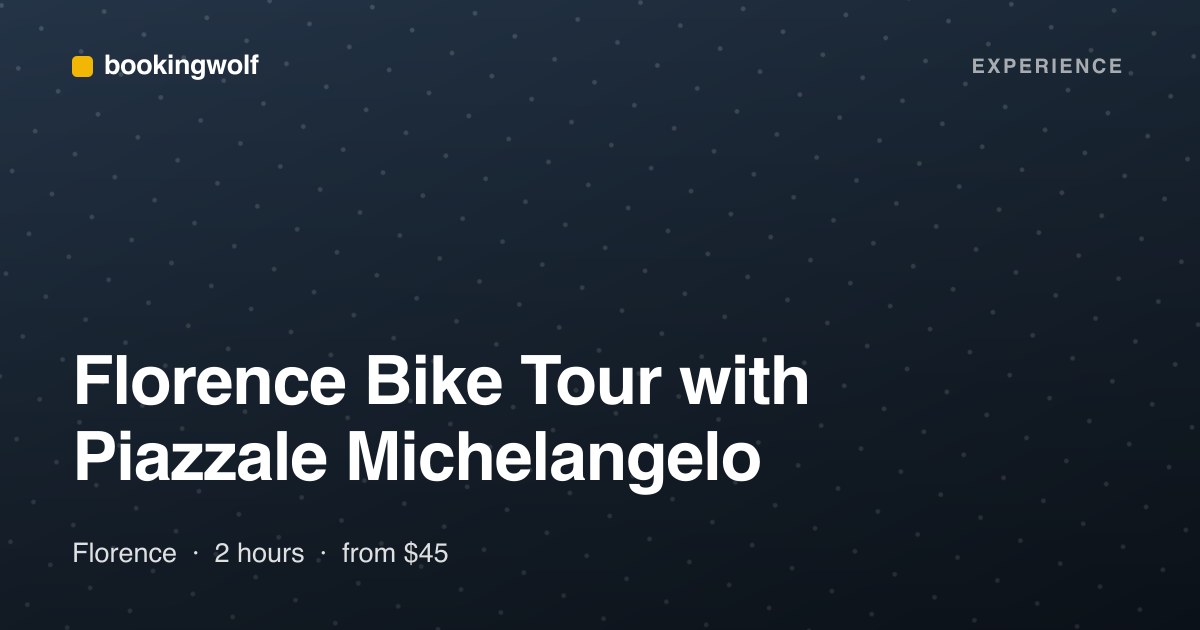 Florence Bike Tour with Piazzale Michelangelo