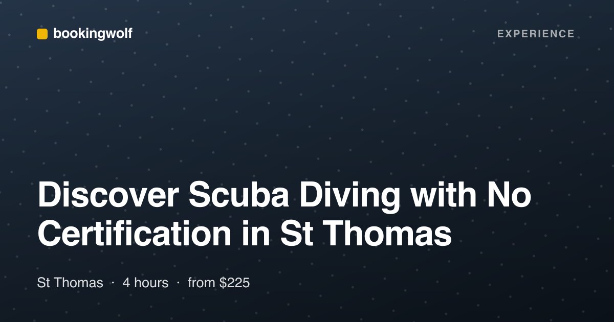 Discover Scuba Diving with No Certification in St Thomas