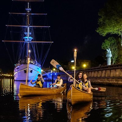 Night Canoe City Tour in Klaipeda