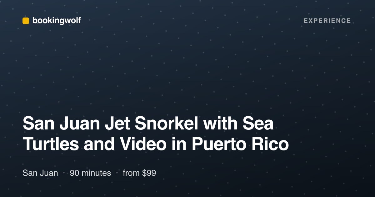 San Juan Jet Snorkel with Sea Turtles and Video in Puerto Rico
