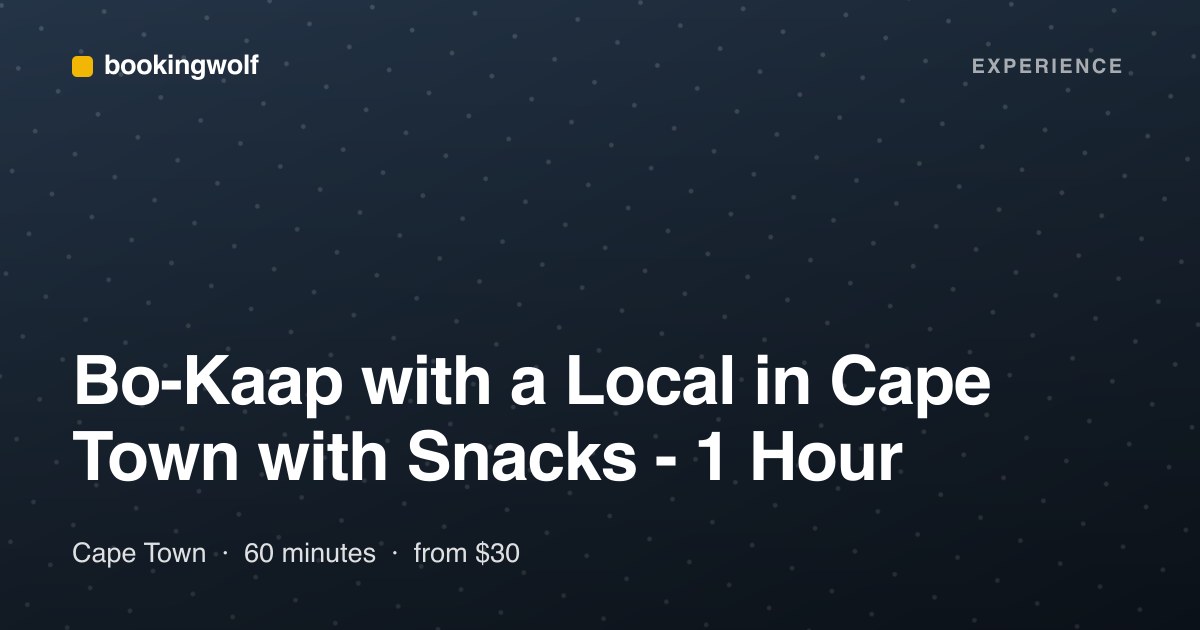 Bo-Kaap with a Local in Cape Town with Snacks - 1 Hour