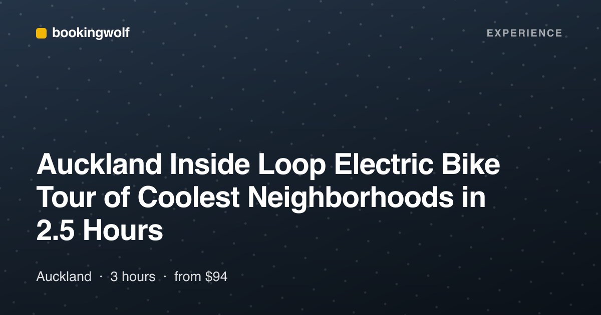 Auckland Inside Loop Electric Bike Tour of Coolest Neighborhoods in 2.5 Hours