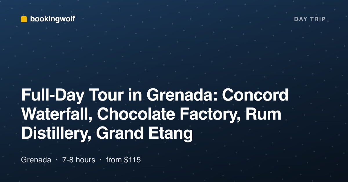 Full-Day Tour in Grenada: Concord Waterfall, Chocolate Factory, Rum Distillery, Grand Etang