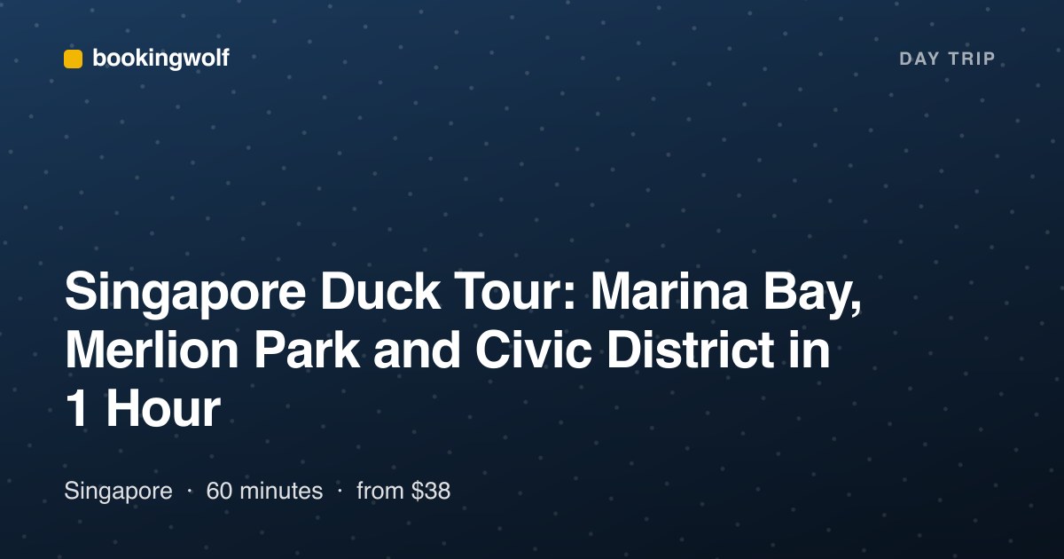 Singapore Duck Tour: Marina Bay, Merlion Park and Civic District in 1 Hour