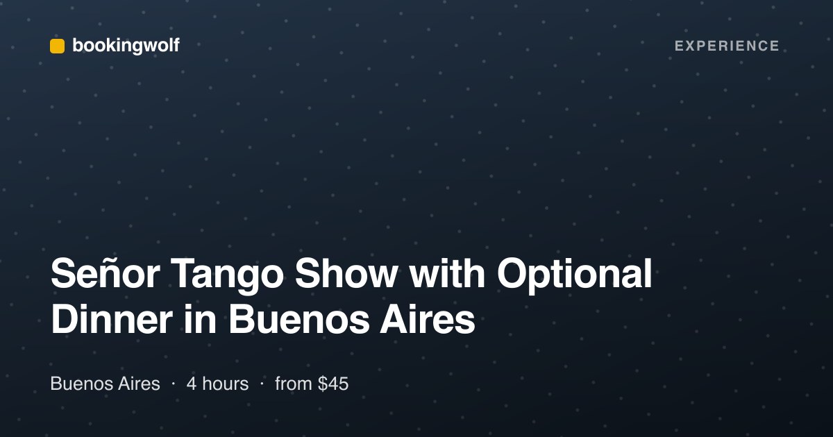 Señor Tango Show with Optional Dinner in Buenos Aires