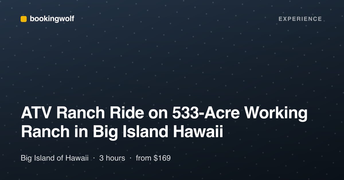 ATV Ranch Ride on 533-Acre Working Ranch in Big Island Hawaii