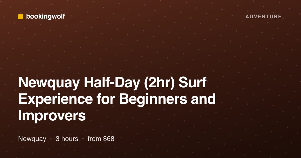 Newquay Half-Day (2hr) Surf Experience for Beginners and Improvers
