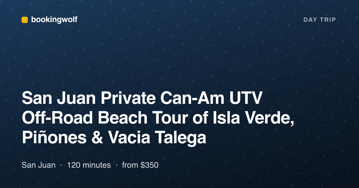 San Juan Private Can-Am UTV Off-Road Beach Tour of Isla Verde, Piñones & Vacia Talega