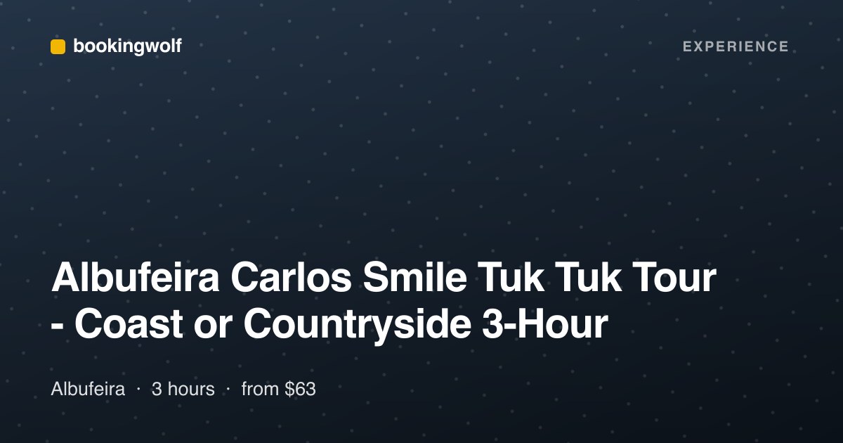 Albufeira Carlos Smile Tuk Tuk Tour - Coast or Countryside 3-Hour