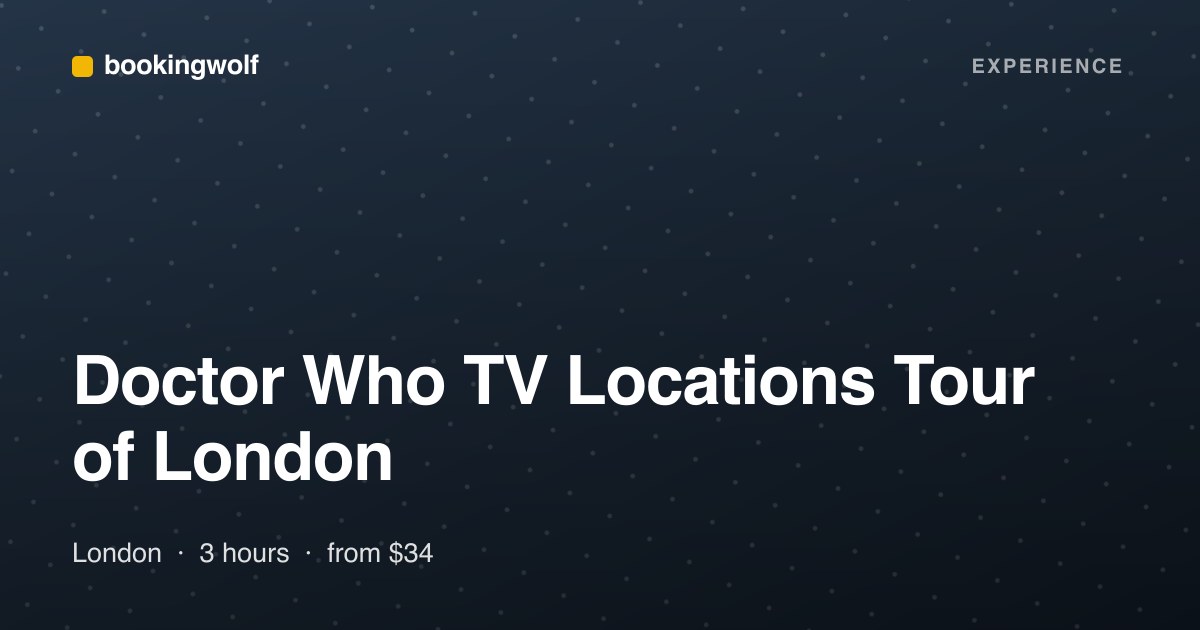Doctor Who TV Locations Tour of London