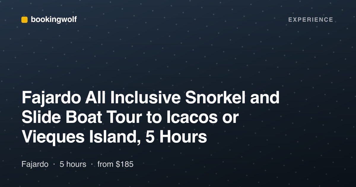 Fajardo All Inclusive Snorkel and Slide Boat Tour to Icacos or Vieques Island, 5 Hours