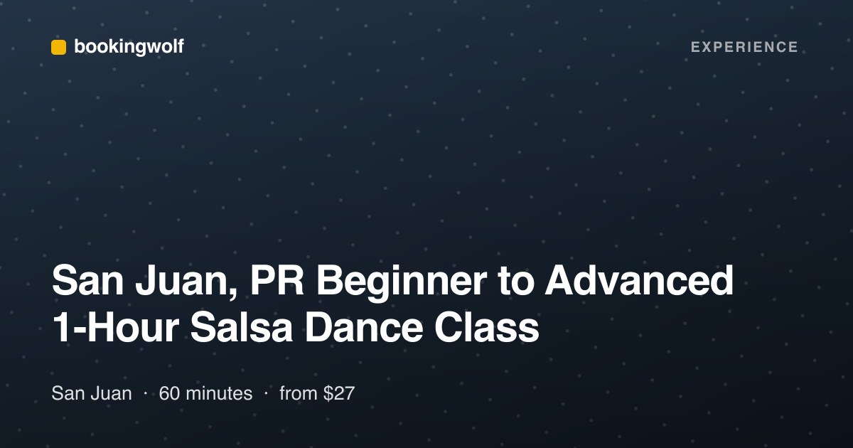 San Juan, PR Beginner to Advanced 1-Hour Salsa Dance Class