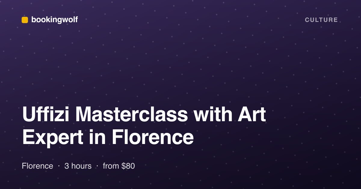 Uffizi Masterclass with Art Expert in Florence