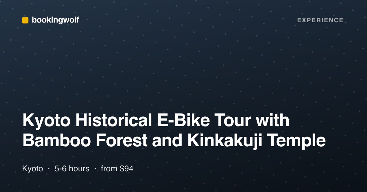 Kyoto Historical E-Bike Tour with Bamboo Forest and Kinkakuji Temple