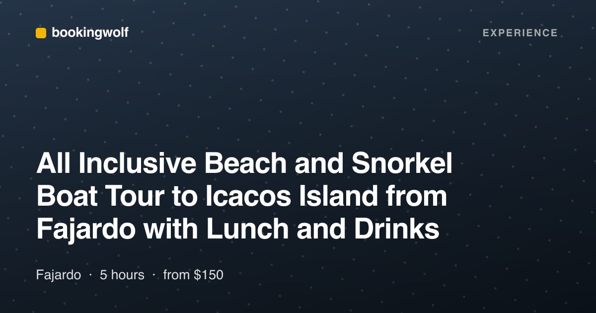 All Inclusive Beach and Snorkel Boat Tour to Icacos Island from Fajardo with Lunch and Drinks