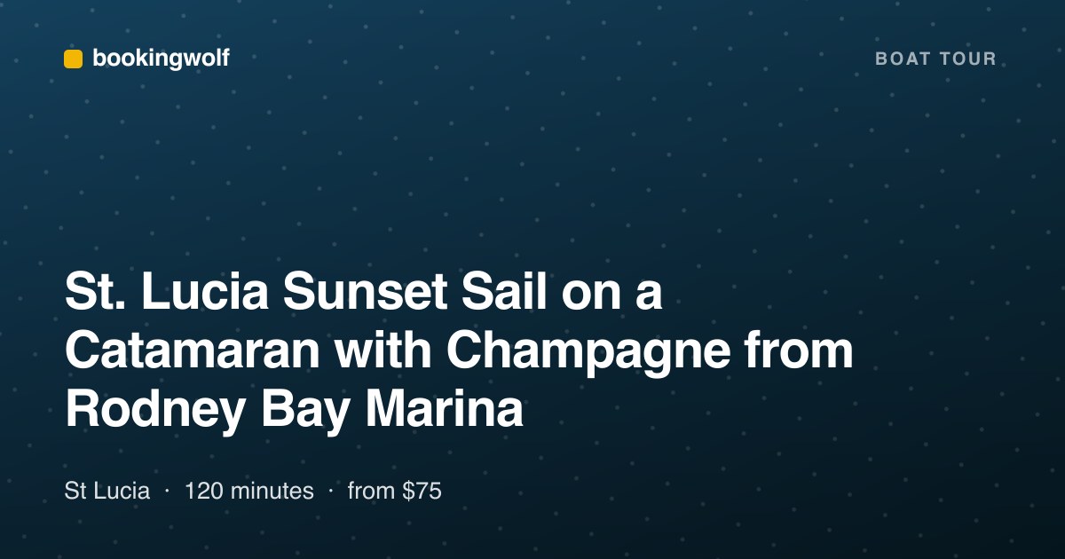 St. Lucia Sunset Sail on a Catamaran with Champagne from Rodney Bay Marina