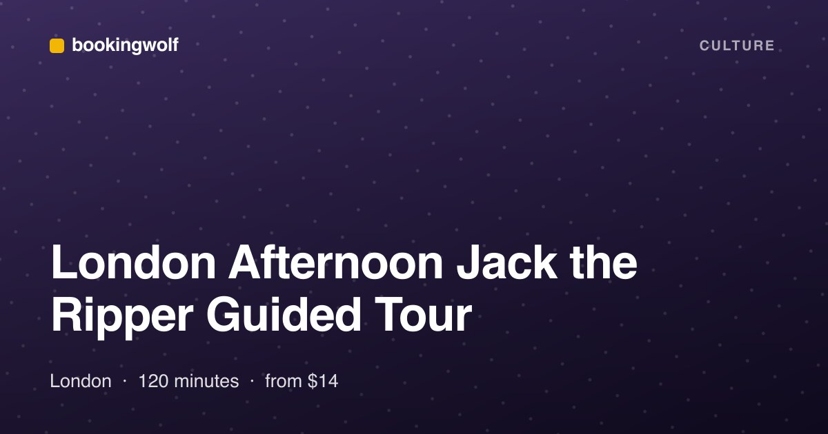 London Afternoon Jack the Ripper Guided Tour