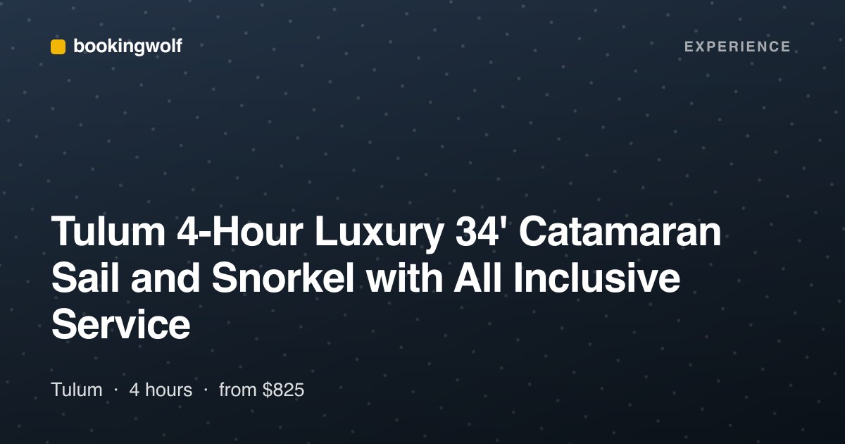 Tulum 4-Hour Luxury 34' Catamaran Sail and Snorkel with All Inclusive Service