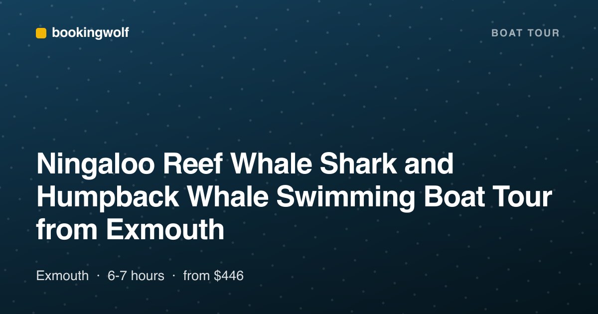 Ningaloo Reef Whale Shark and Humpback Whale Swimming Boat Tour from Exmouth