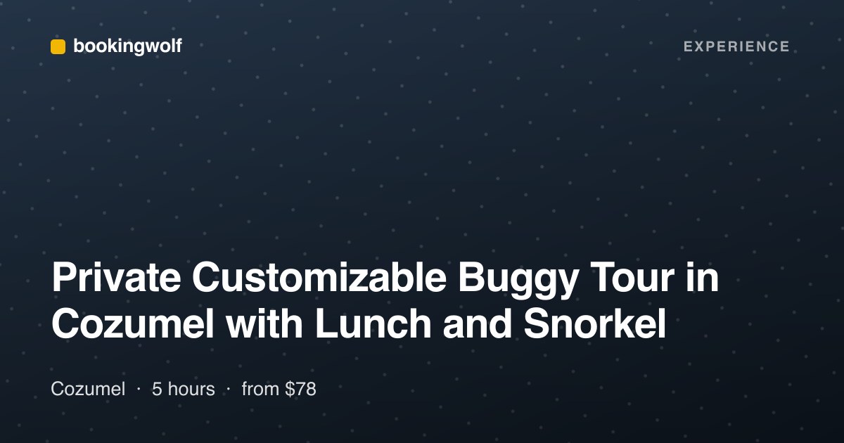 Private Customizable Buggy Tour in Cozumel with Lunch and Snorkel