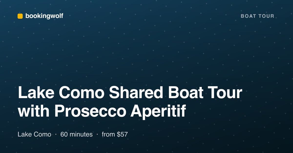 Lake Como Shared Boat Tour with Prosecco Aperitif