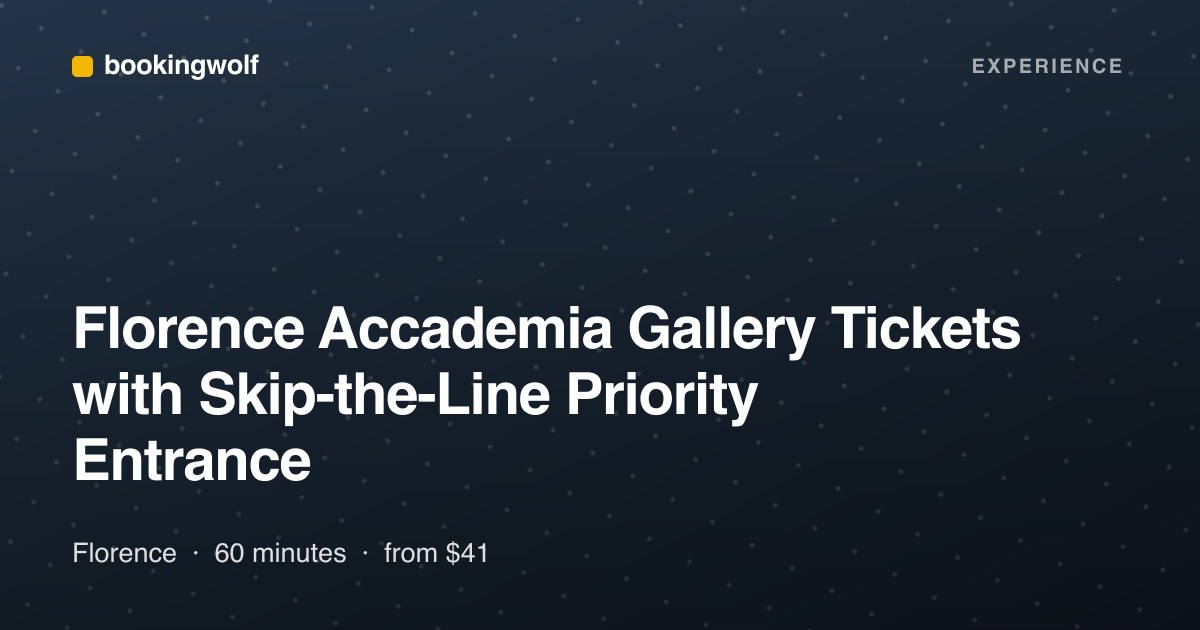 Florence Accademia Gallery Tickets with Skip-the-Line Priority Entrance