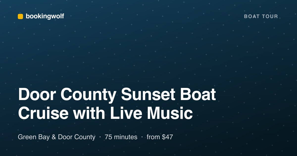 Door County Sunset Boat Cruise with Live Music