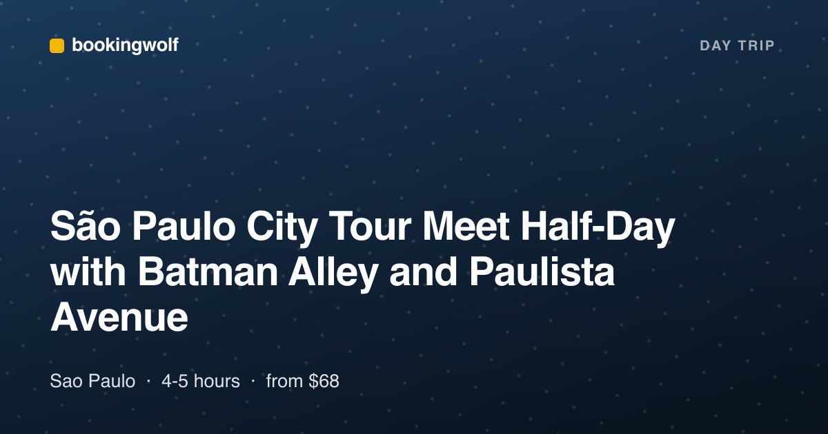 São Paulo City Tour Meet Half-Day with Batman Alley and Paulista Avenue