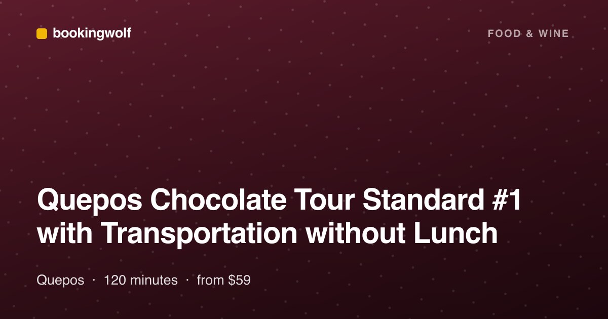 Quepos Chocolate Tour Standard #1 with Transportation without Lunch