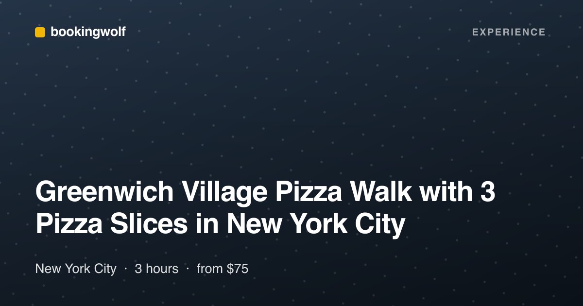 Greenwich Village Pizza Walk with 3 Pizza Slices in New York City