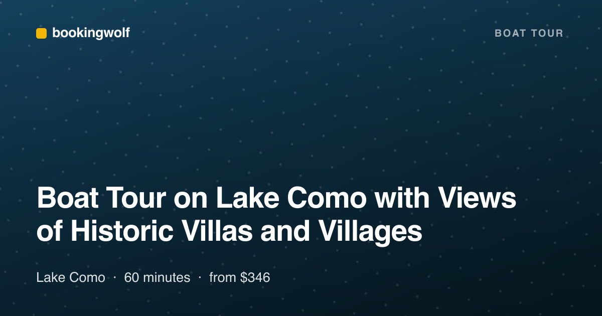 Boat Tour on Lake Como with Views of Historic Villas and Villages
